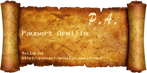 Paunert Armilla névjegykártya